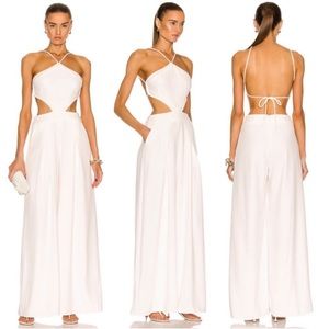 PATBO Halter Neck Cut Out Cutout Jumpsuit in White Size US 4
